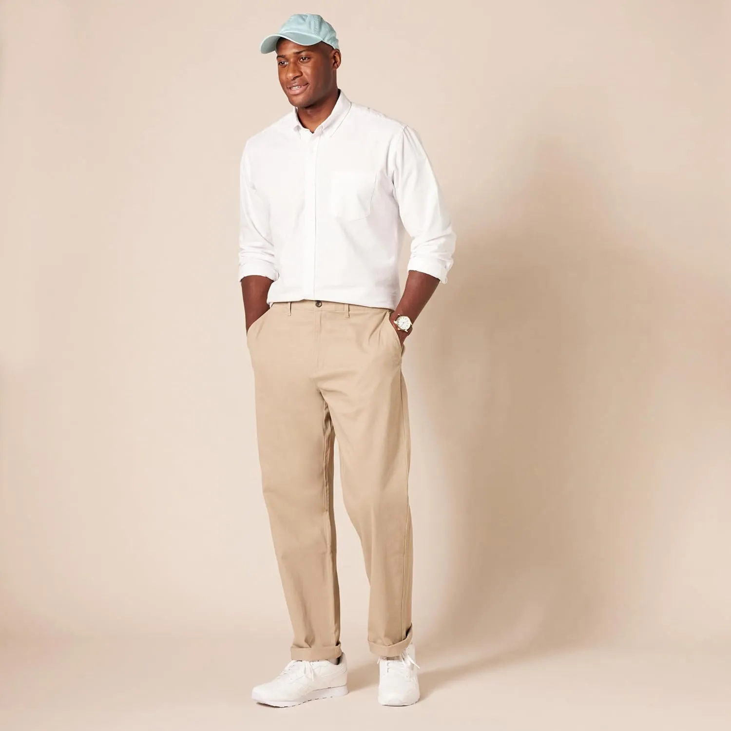 Amazon Essentials Men's Long Sleeve Shirts Casual - Regular-Fit Pocket Oxford