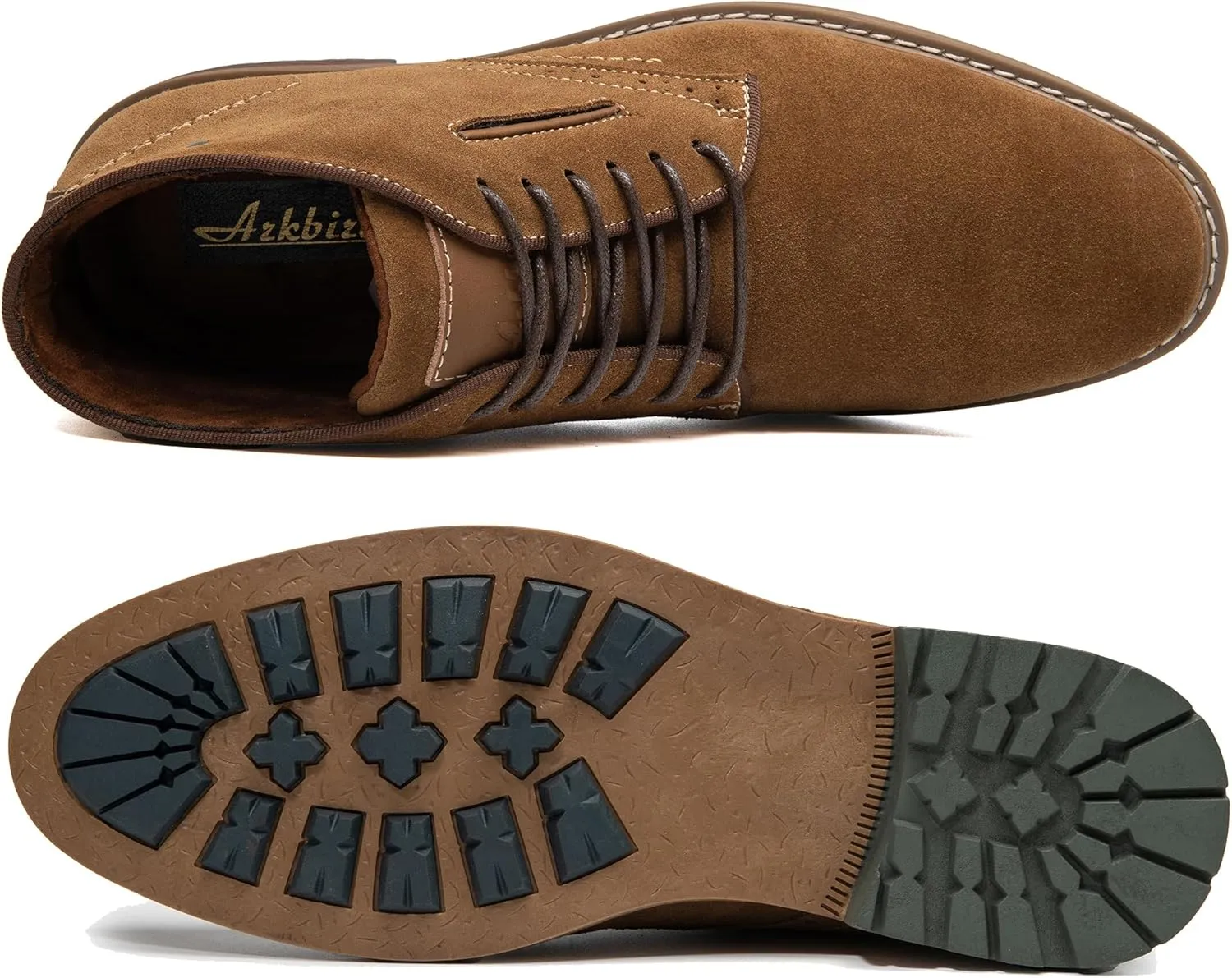 Arkbird Mens Chukka Boots Suede Leather Classic Fashion Casual Ankle Lace-up Dress Boots for Men