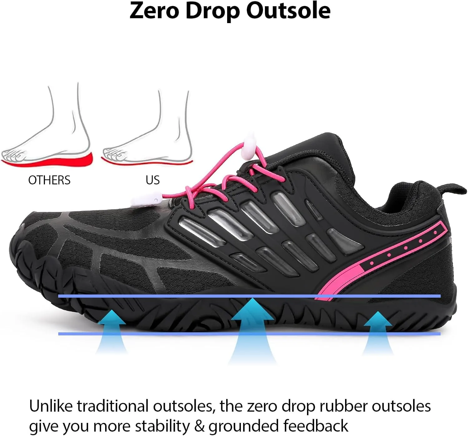 Barefoot Shoes Women Wide Toe Box Zero Drop Minimalist Shoes for Workout Cross-Trainer Walking Hiking Water Grounded Footwear