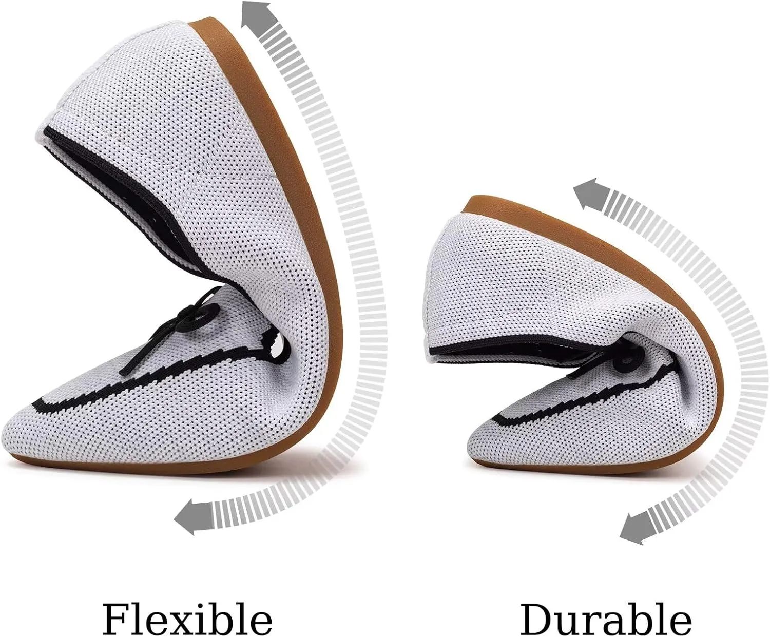 BEJINASH Women's Loafer Flats Casual Knit Fabric Lightweight Dressy Shoes Washable Elegant Pointed-Toe lace-up Bow Shoes Comfortable Ballet Shoes for Women Perfect for Daily