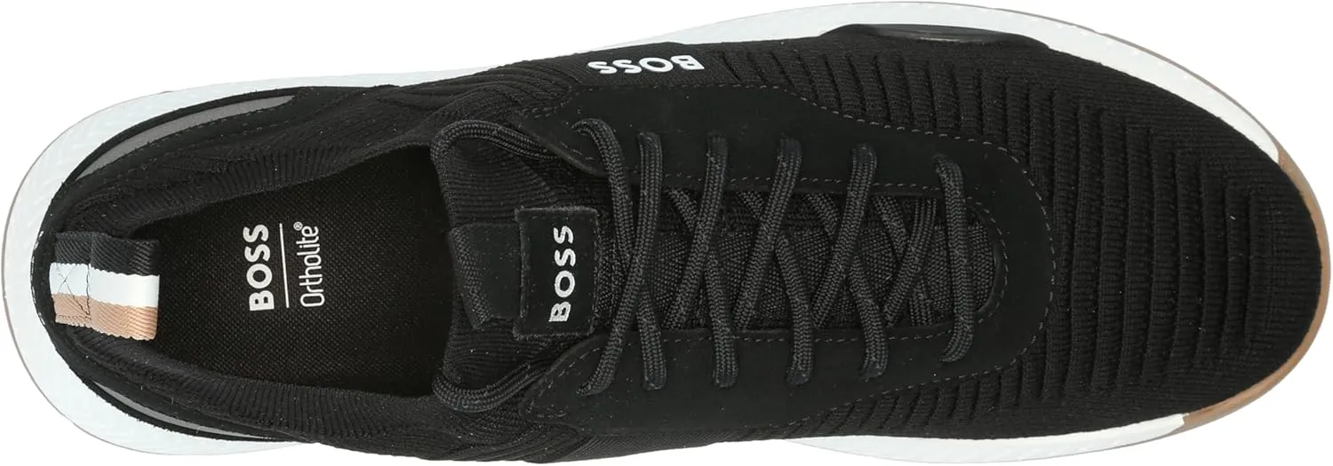 BOSS Men's Structured Knit Sock Running Sneaker