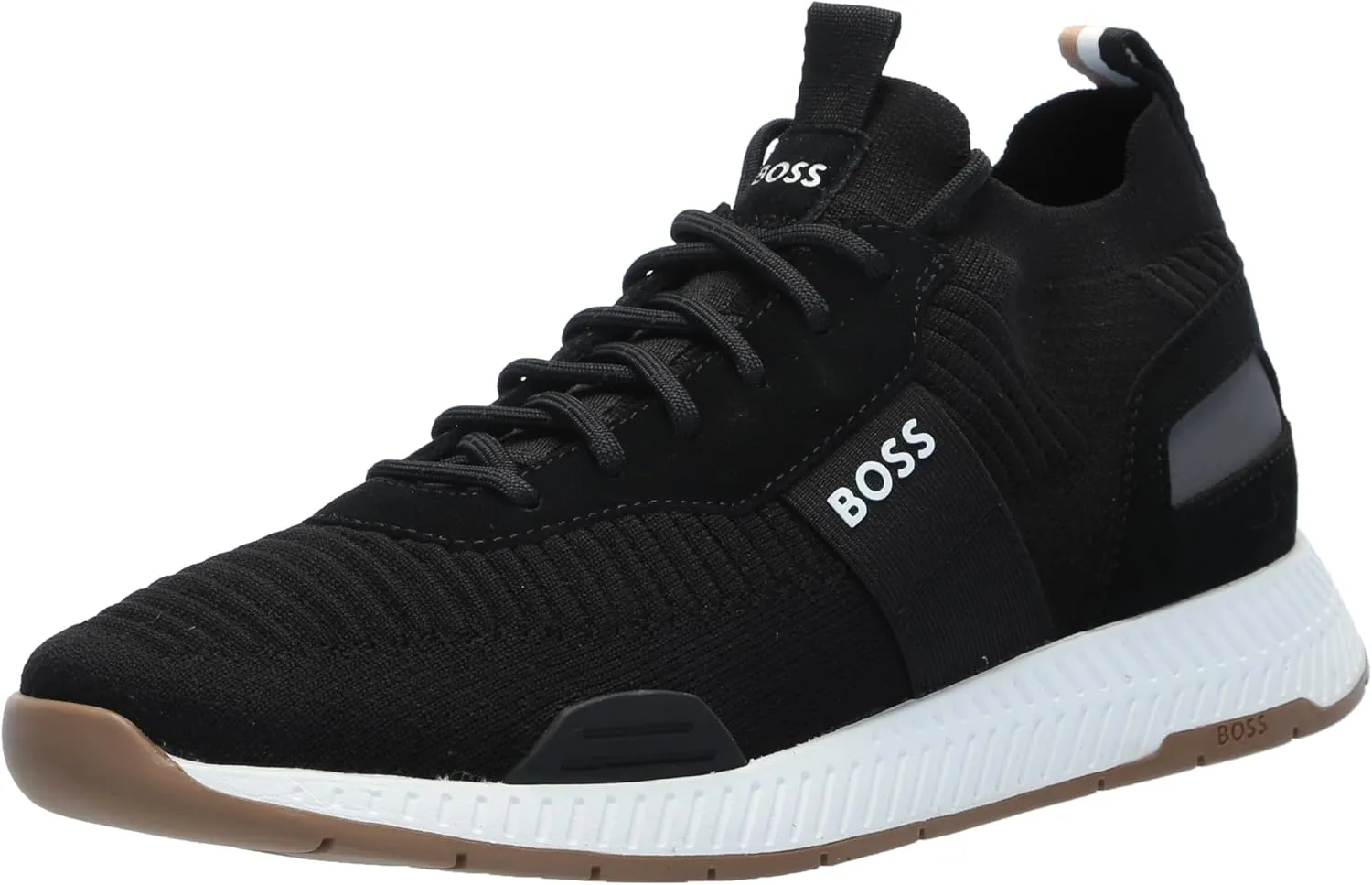 BOSS Men's Structured Knit Sock Running Sneaker