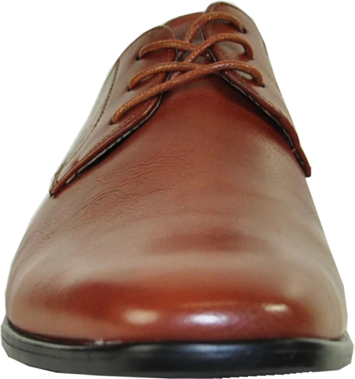 bravo! Men Dress Shoe King Classic Lace-up Oxford Plain or Cap Toe or Wingtip Leather Sock Medium and Wide Width Size from 6 to 18 Black Brown Cognac Blue Purple Red