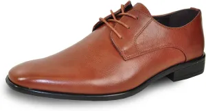 bravo! Men Dress Shoe King Classic Lace-up Oxford Plain or Cap Toe or Wingtip Leather Sock Medium and Wide Width Size from 6 to 18 Black Brown Cognac Blue Purple Red