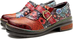 CrazycatZ Women's Leather Oxford Shoes Perforated Lace up Wingtip Colorful Leather Oxfords Vintage
