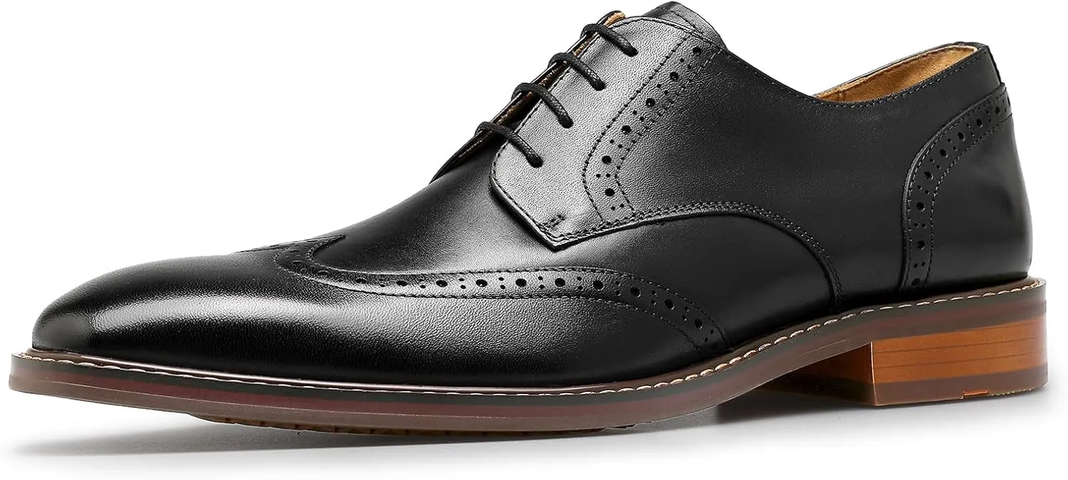 DESAI Men's Classic Oxford Dress Shoes Formal Business Lace-up Full Grain Leather Shoes for Men