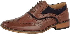 Goor Childrens/Boys Leather 5 Eye Wing Capped Brogue Oxford Shoe