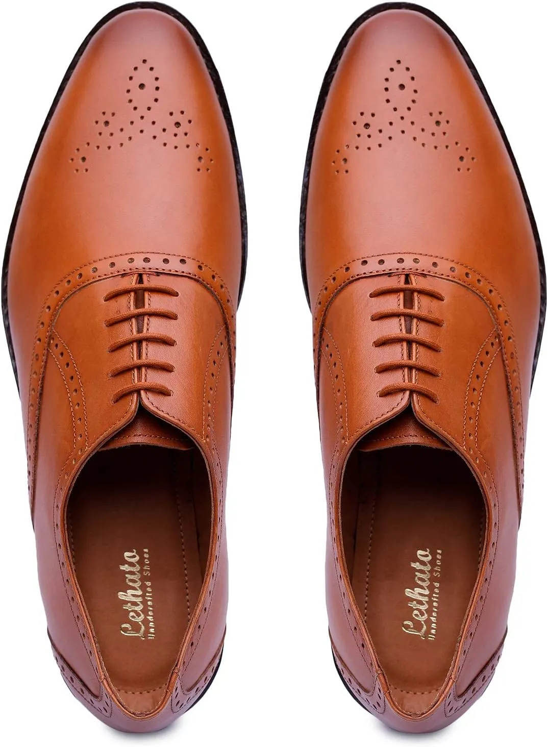 Handmade Brogue Oxford Goodyear Welted Genuine Leather Lace up Dress Shoes