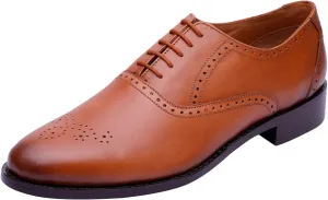 Handmade Brogue Oxford Goodyear Welted Genuine Leather Lace up Dress Shoes