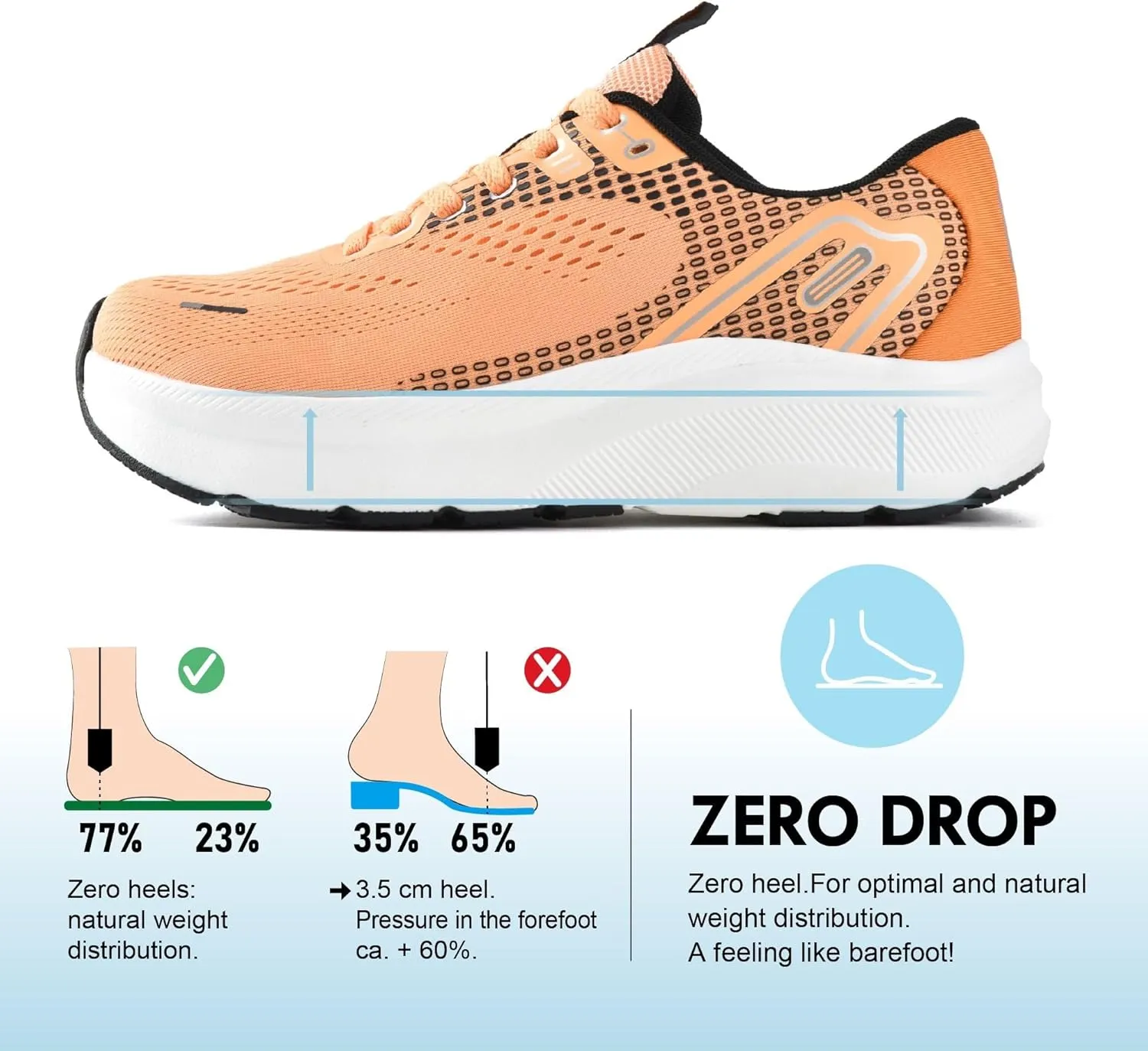 JACKSHIBO Wide Toe Box Shoes for Men Arch Support Shoes Wide Width Sneakers for Running Walking Athletic Tennis Orthopedic Plantar Fasciitis Workout Flux Footwear with Thick Cushioned Zero Drop Sole