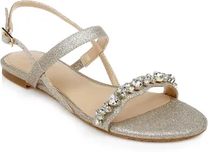 Jewel Badgley Mischka Osmond Crystal Flat Sandal