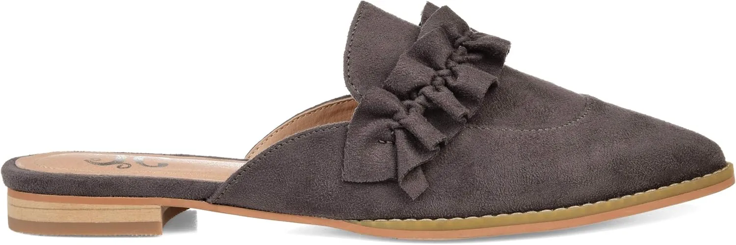 Journee Collection Womens KESSIE Faux Suede Loafer Mule Gray 10 Medium (B,M)