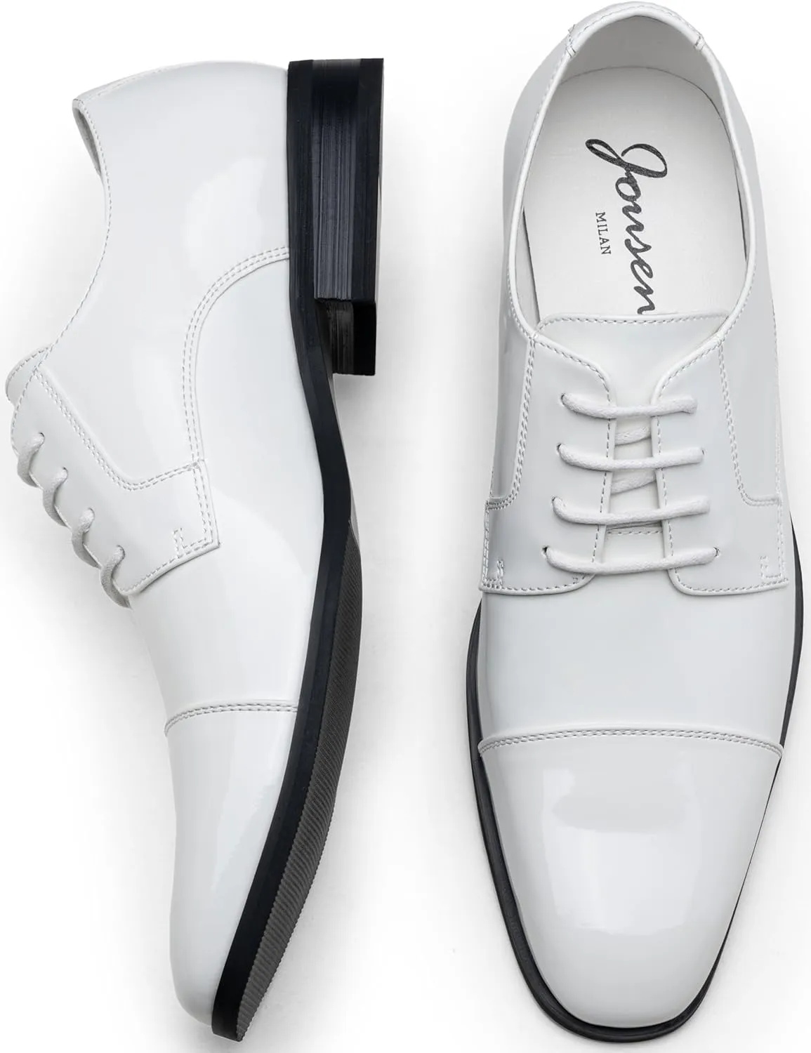 Jousen Mens Dress Shoes Tuxedo Patent Oxford Classic Comfortable Dress Shoes for Men