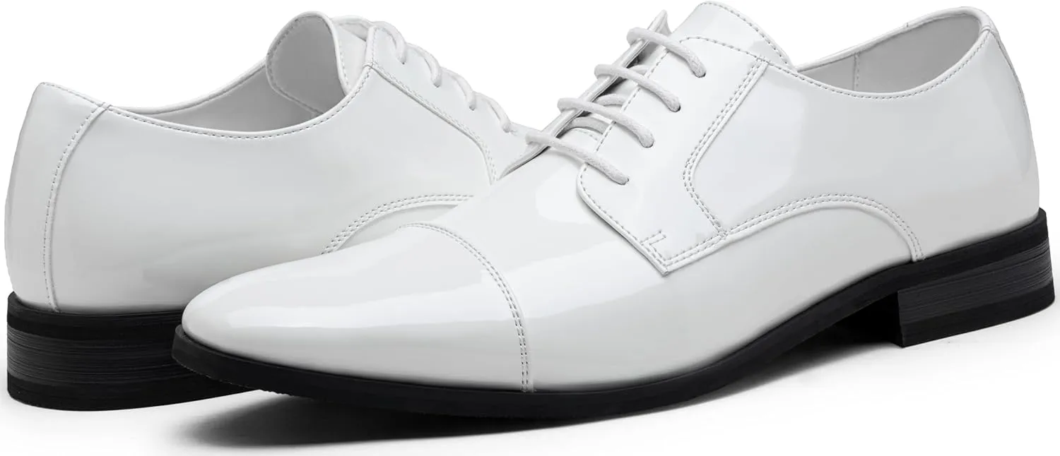 Jousen Mens Dress Shoes Tuxedo Patent Oxford Classic Comfortable Dress Shoes for Men