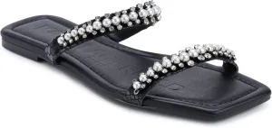 KARL LAGERFELD womens Payzlee Embellished Flat Sandal