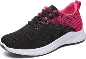 KUNWFNIX Womens Walking Tennis Shoes Slip On Memory Foam Lightweight Casual Sneakers Breathable Tennis Shoes for Gym Travel Work