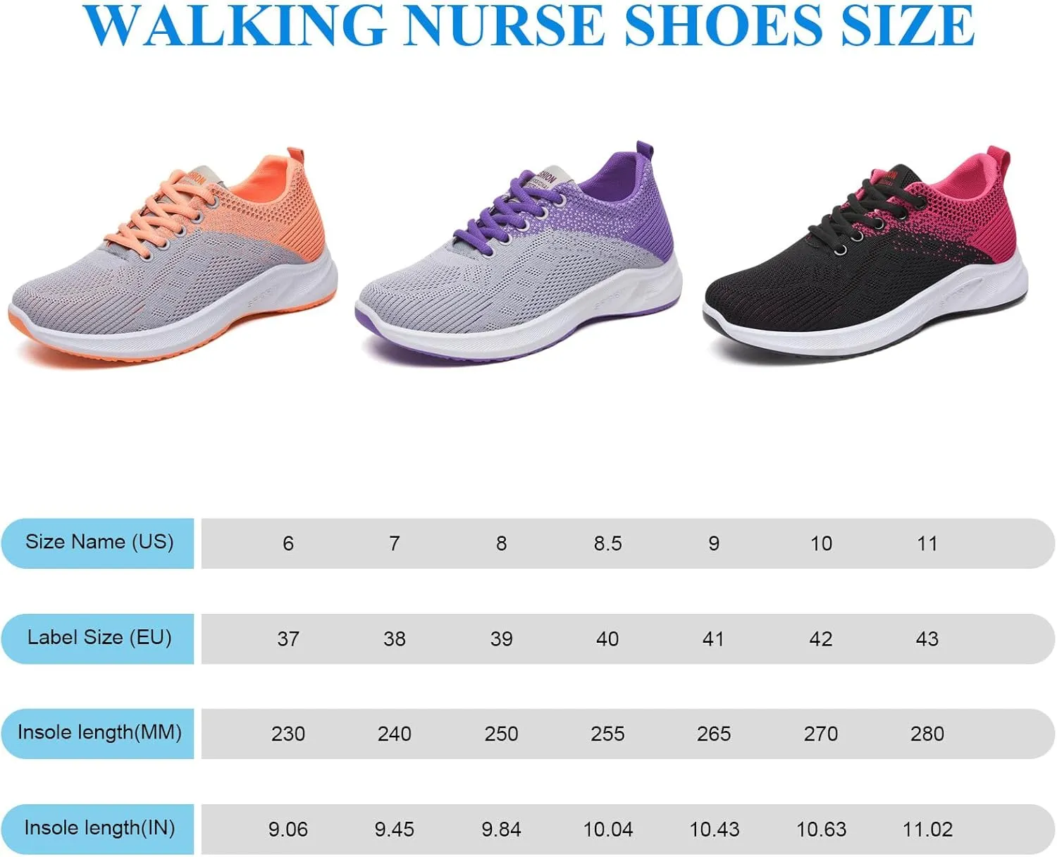KUNWFNIX Womens Walking Tennis Shoes Slip On Memory Foam Lightweight Casual Sneakers Breathable Tennis Shoes for Gym Travel Work