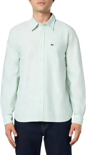 Lacoste Men's Striped Oxford Cotton Shirt with Pocket