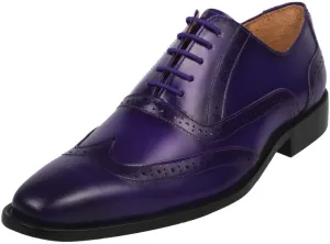 LIBERTYZENO Mens Plain & Animal Print Purple Genuine Leather Adults Slip On & Lace Up Oxford Dress Shoes/Prom Shoes for Prom Graduation