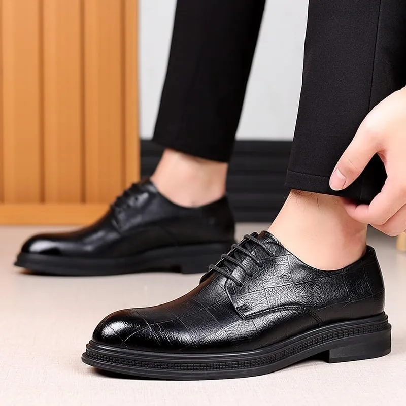 Men's Brogue Oxfords Shoes Classic Wingtip Dress Shoes Genuine Leather Lace-Up Formal Casual Shoes for Office Wedding