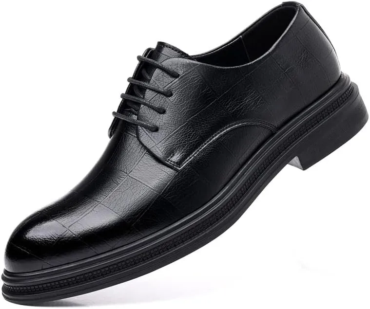 Men's Brogue Oxfords Shoes Classic Wingtip Dress Shoes Genuine Leather Lace-Up Formal Casual Shoes for Office Wedding