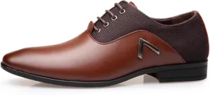 Mens Dress Shoes Fashion Lace-Up Pointed-Toe Formal Suit Shoes Classic Modern Business Wedding Oxford Shoes for Men