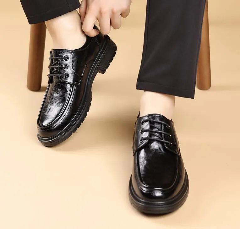 Men's Dress Shoes Genuine Leather Oxford Shoes Lace-Up Formal Business Brogues Shoes Casual Work Office Sneakers(8.5)