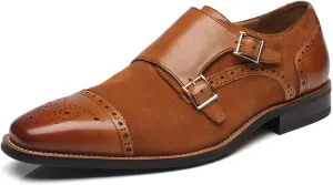 Mens Leather Double Monk Strap Loafer