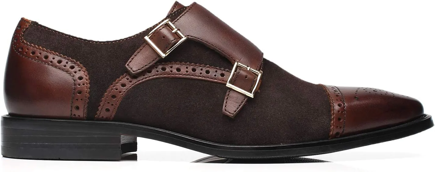 Mens Leather Double Monk Strap Loafer