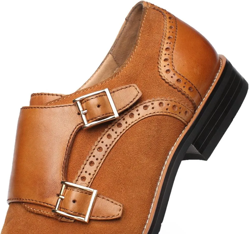 Mens Leather Double Monk Strap Loafer