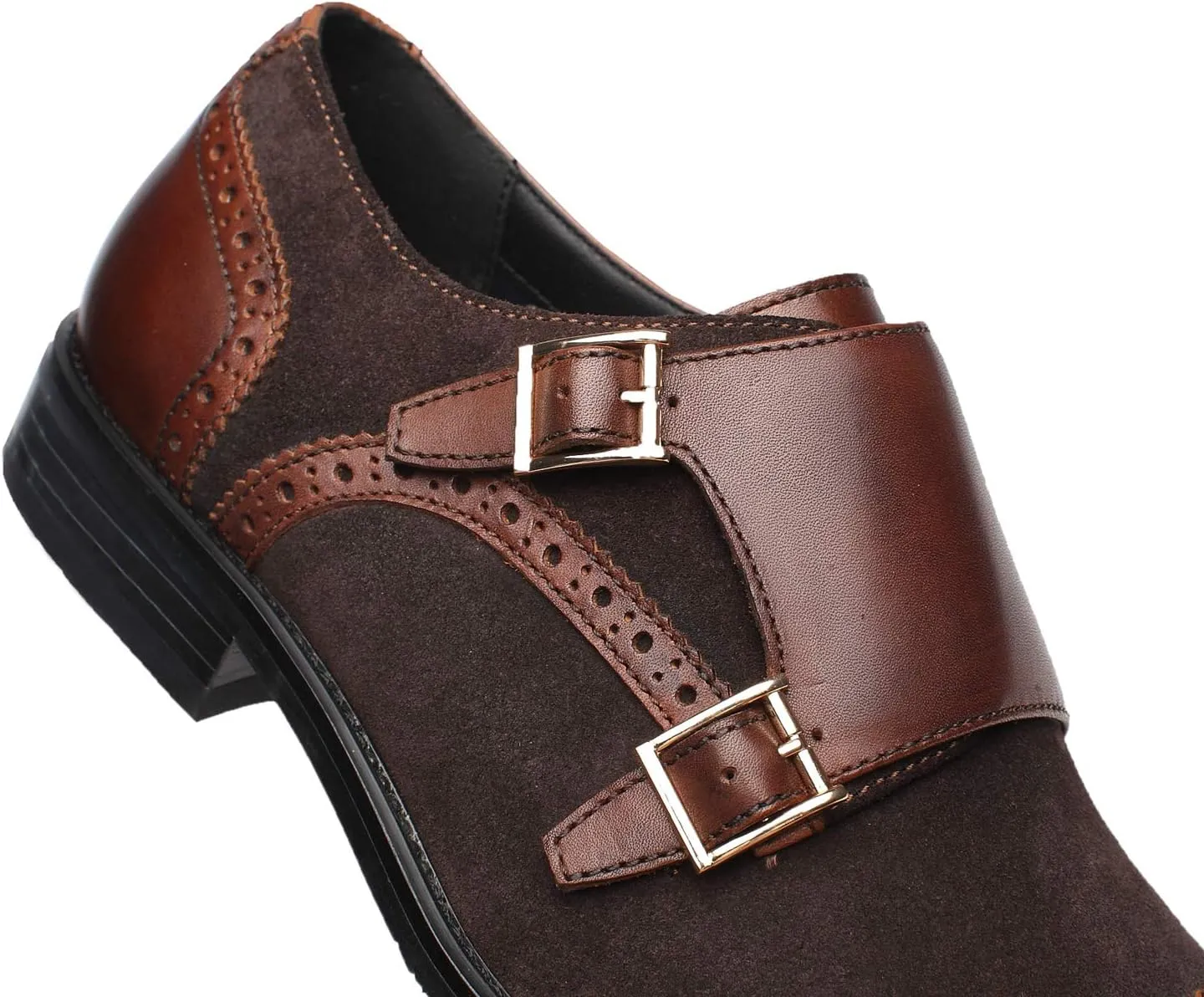 Mens Leather Double Monk Strap Loafer