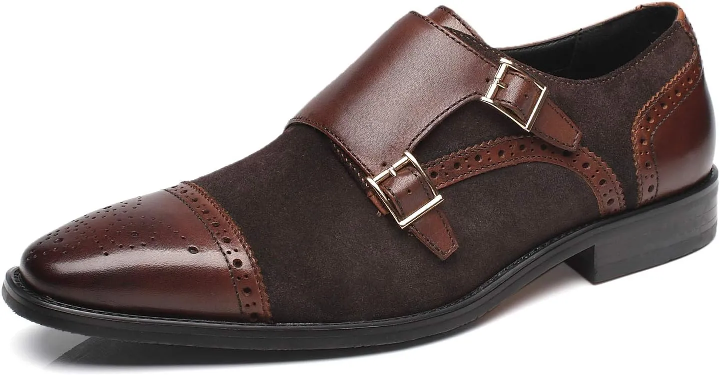 Mens Leather Double Monk Strap Loafer
