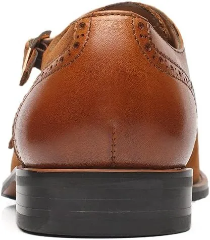Mens Leather Double Monk Strap Loafer