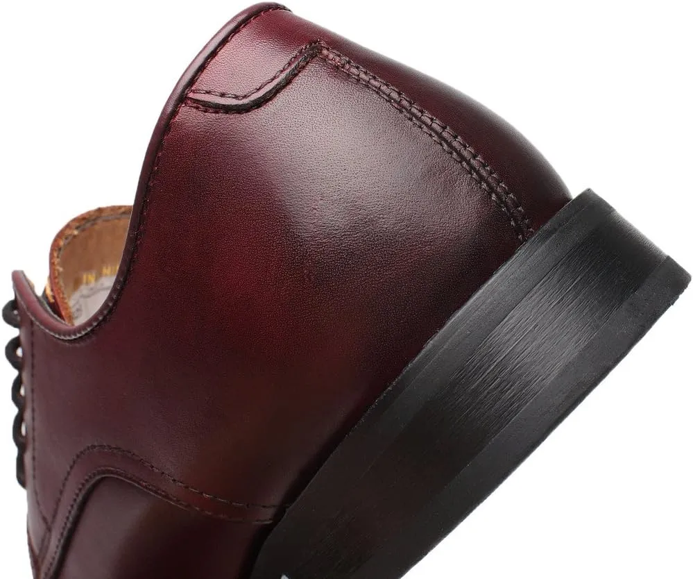 Mens Leather Updated Classic Cap Toe Oxfords Lace Dress Shoes