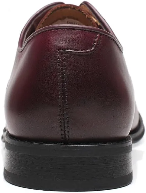 Mens Leather Updated Classic Cap Toe Oxfords Lace Dress Shoes