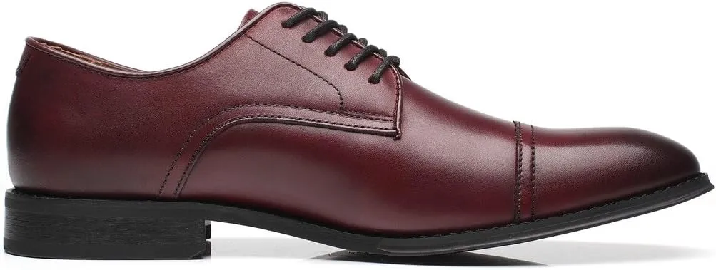 Mens Leather Updated Classic Cap Toe Oxfords Lace Dress Shoes
