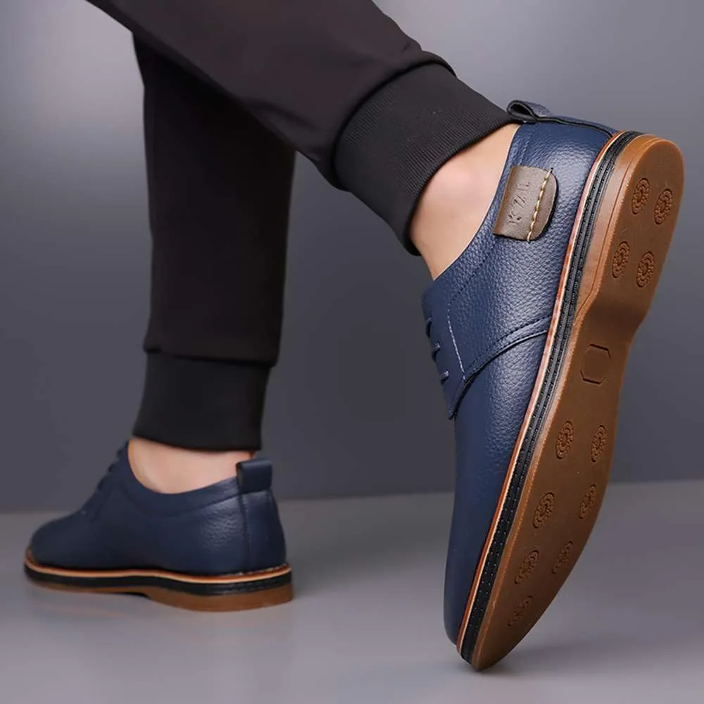 Men's Oxford Shoes Casual Leather Dress Shoes Breathable Lace Up Shoes for Business Office Wear