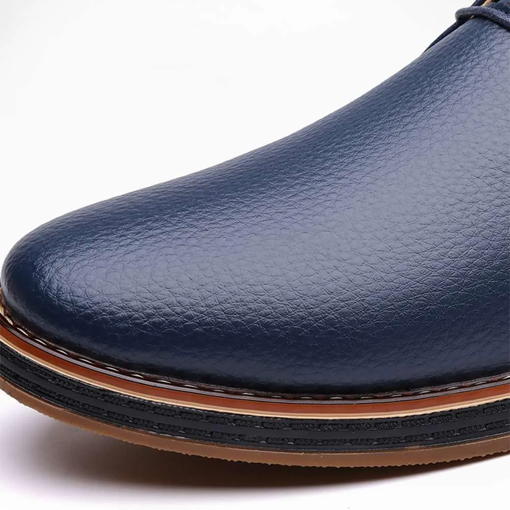 Men's Oxford Shoes Casual Leather Dress Shoes Breathable Lace Up Shoes for Business Office Wear