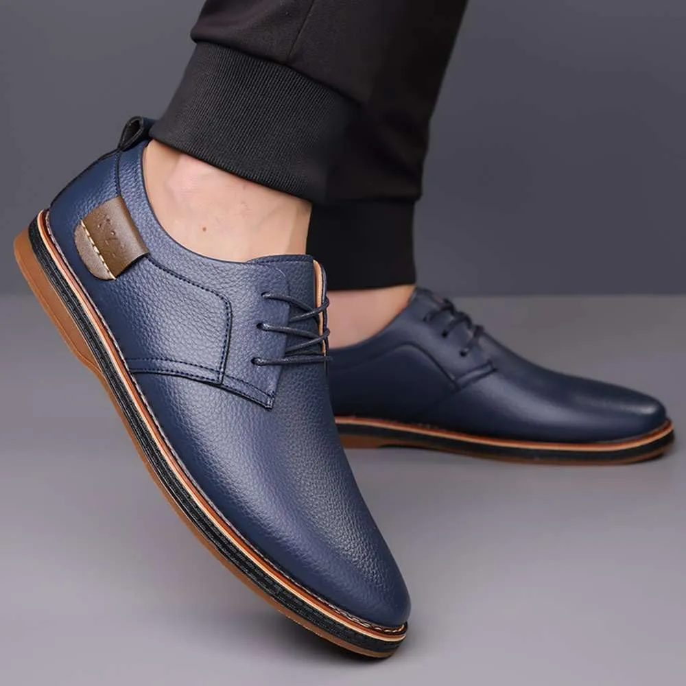 Men's Oxford Shoes Casual Leather Dress Shoes Breathable Lace Up Shoes for Business Office Wear