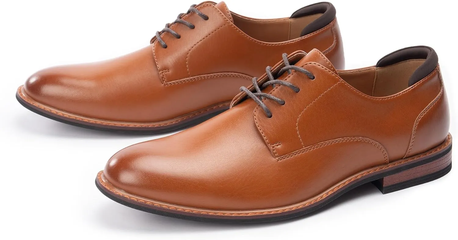 Men's Oxfords Classic Dress Lace Up Shoes, Leather Lined, Heel Pad Design for Formal Occasions