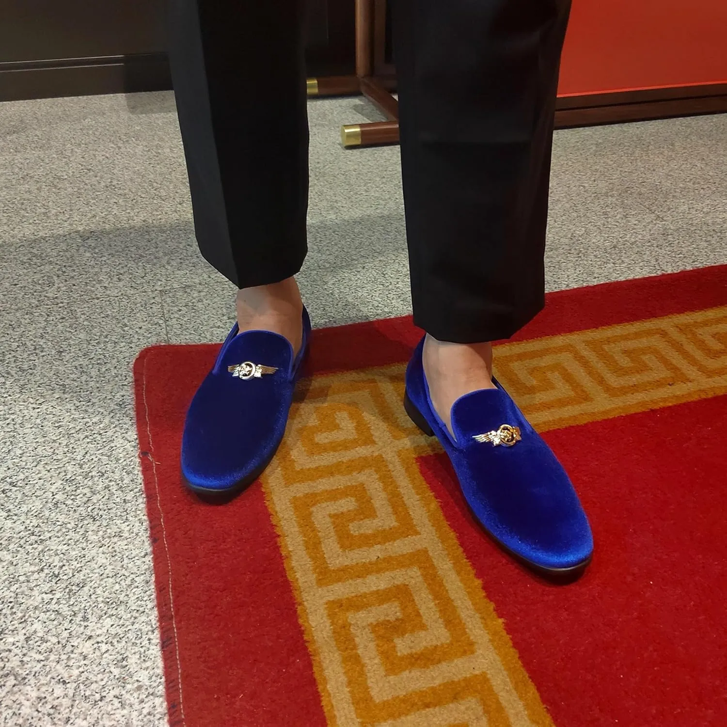 Men's Penny Slip-on Velvet Loafer Suede Dress Shoes Designer Smoking Slipper Prom Wedding Shoes