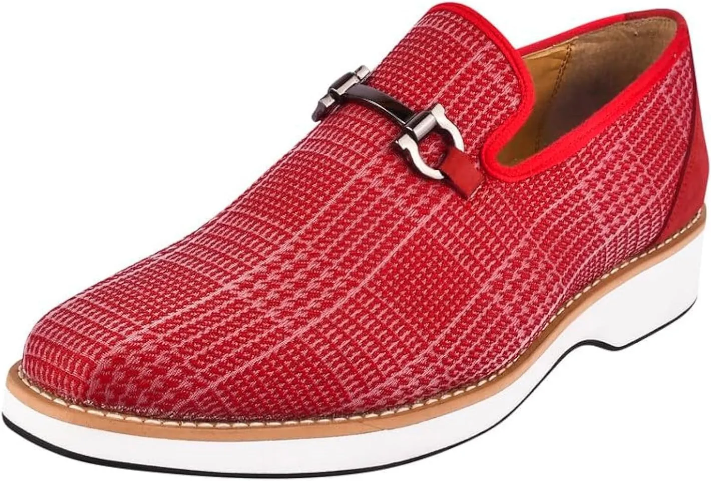 Mens Prom Shoes - Mens Tuxedo Canvas Textile and Suede Leather Noble Loafers and Slip On Wedding Party Shoes