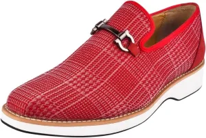 Mens Prom Shoes - Mens Tuxedo Canvas Textile and Suede Leather Noble Loafers and Slip On Wedding Party Shoes