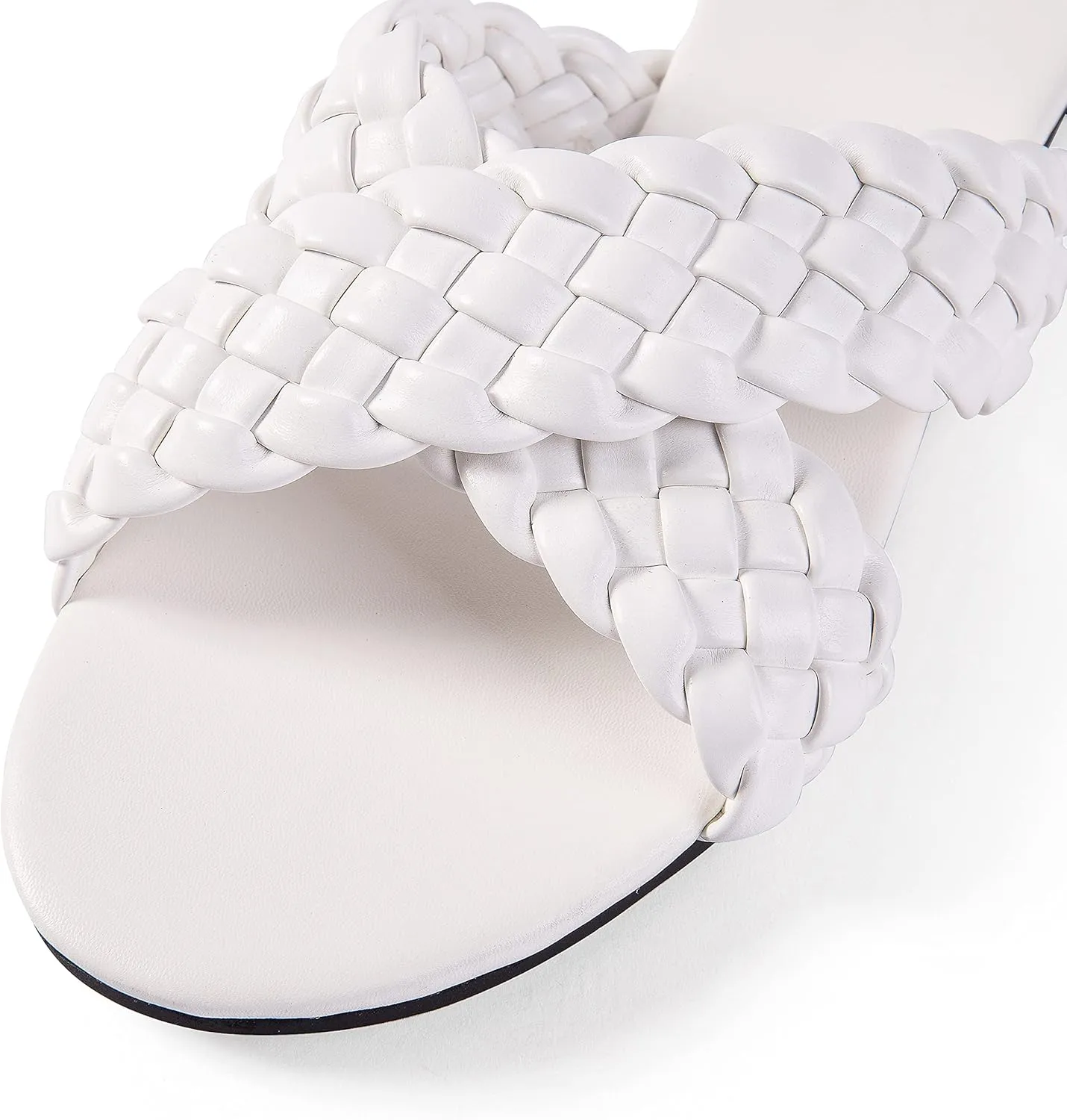 Mtzyoa Women Flat Sandals Braided Leather Crossover Nude Dressy Fashion Evening Party Wedding Sandals