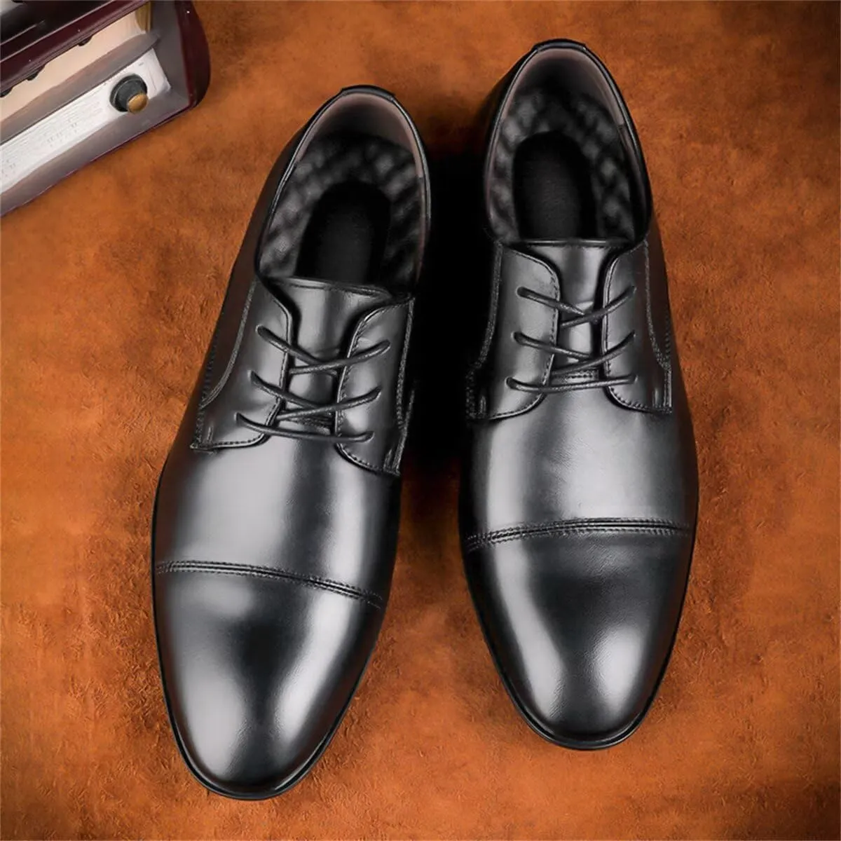 MWX Men's Dress Shoes Black Formal Business Oxford Classic Lace Up Wingtip Casual Shoes