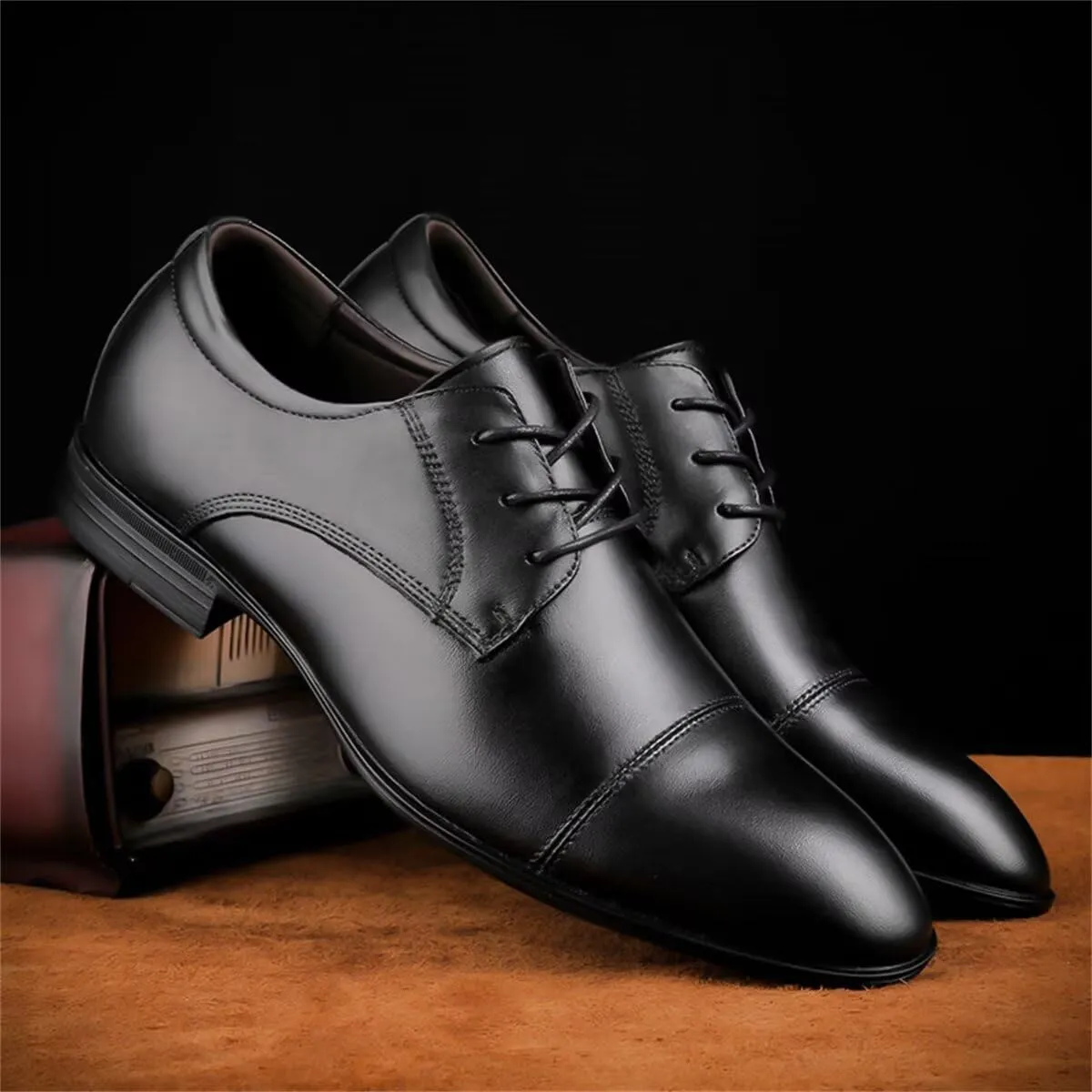 MWX Men's Dress Shoes Black Formal Business Oxford Classic Lace Up Wingtip Casual Shoes