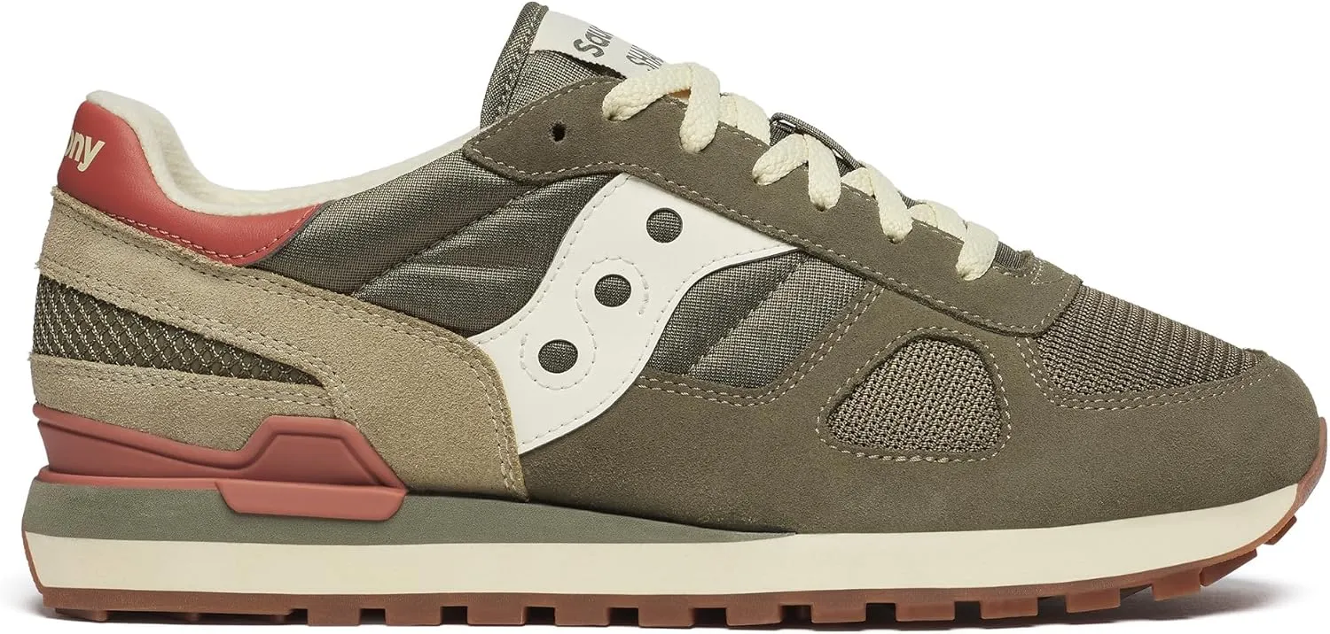 Saucony Men's Shadow Original Sneaker, Olive/Rust, 9.5