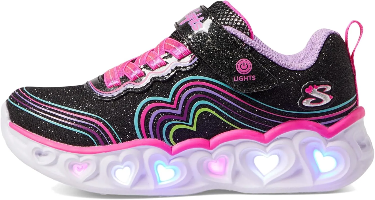 Skechers Unisex-Child Lights-Retro Hearts Sneaker