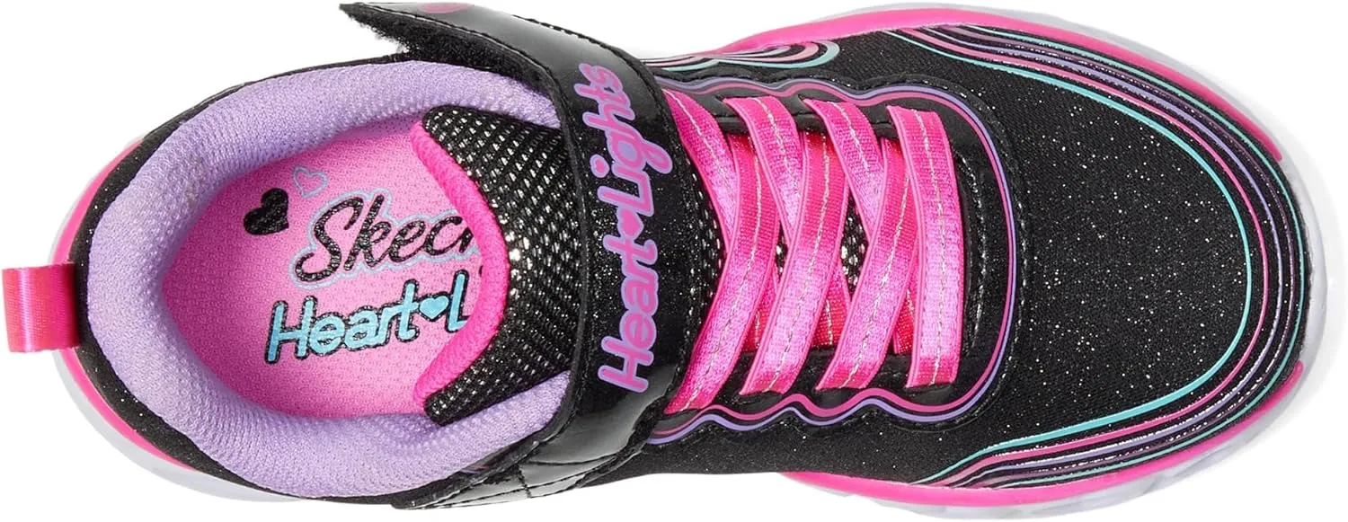 Skechers Unisex-Child Lights-Retro Hearts Sneaker
