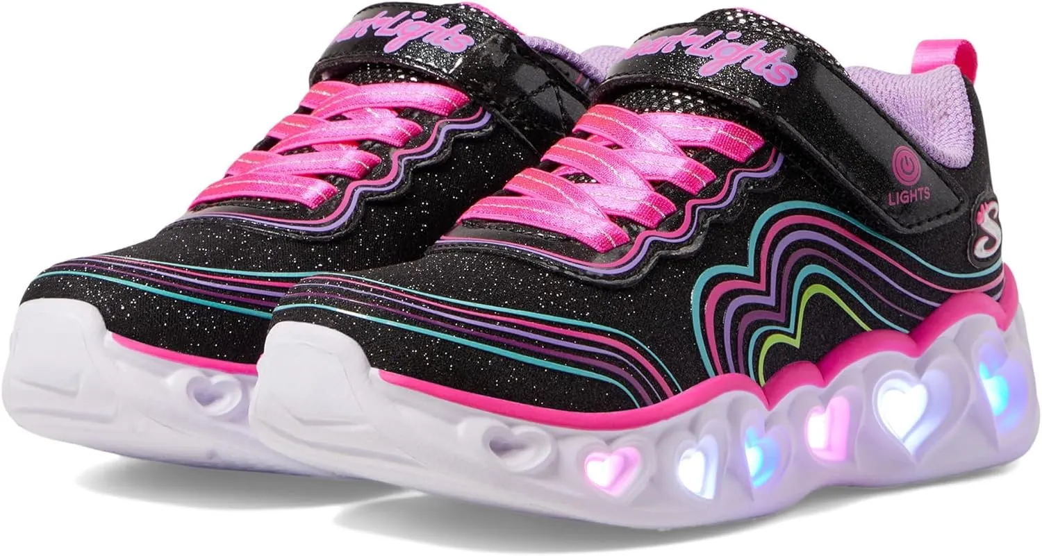 Skechers Unisex-Child Lights-Retro Hearts Sneaker